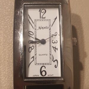 🦋10/$20🦋 Novelle Silver/White Leather Women's Tank Watch